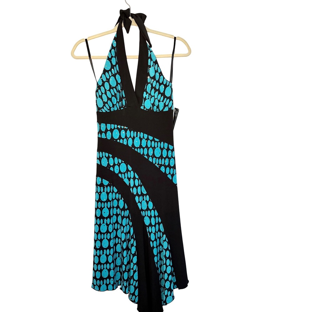 NWT VTG Love Tease High Low Halter Dress Polka Dot 90s Y2K High Low Fairy SZ M